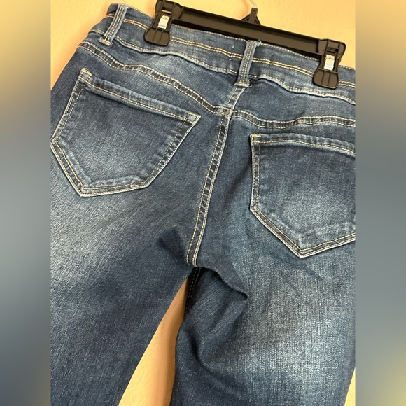 SO adjustable waist girls size 12 denim distressed skinny jeans - Picture 8 of 8